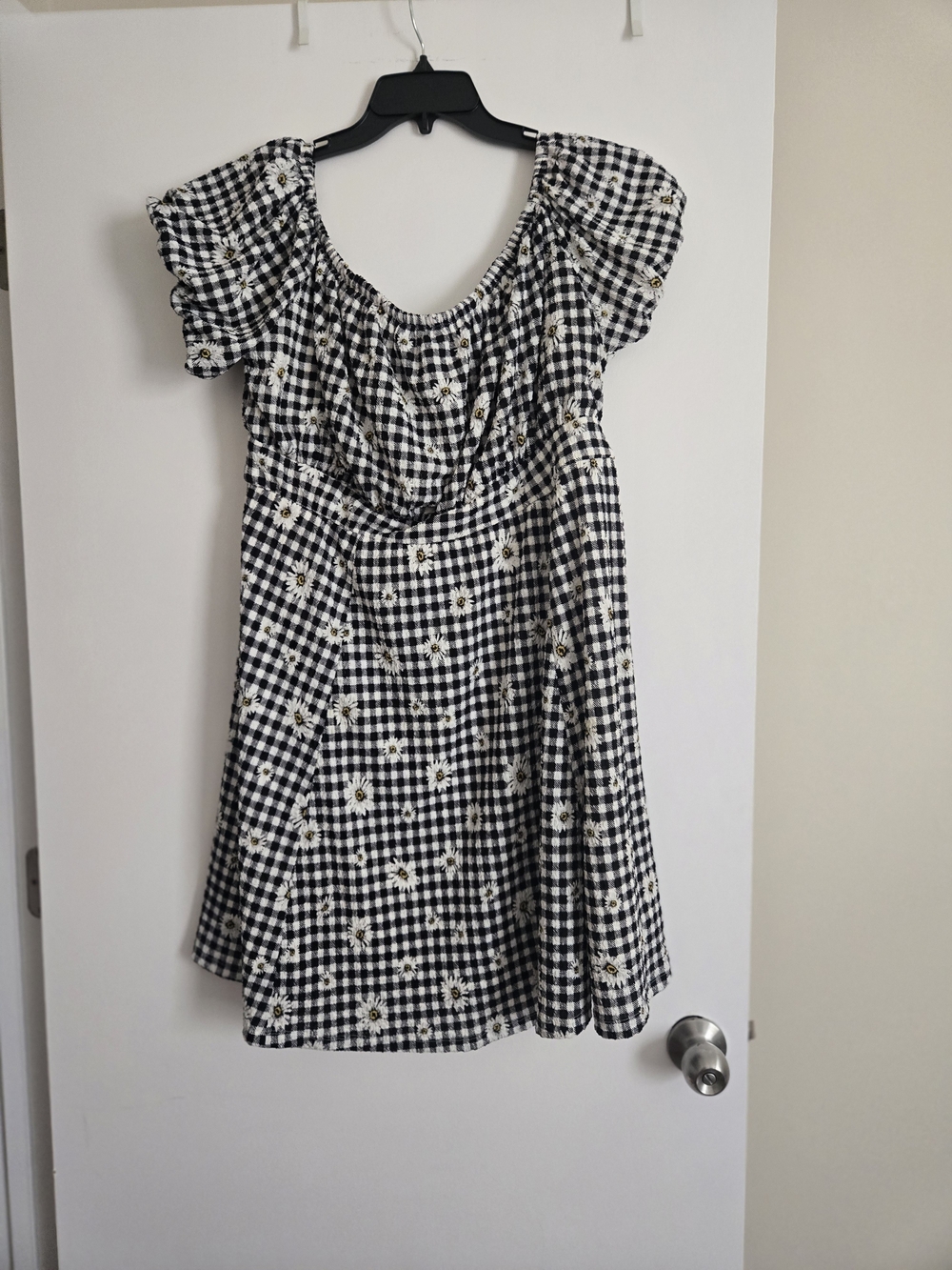 New Torrid Black White Gingham Daisy Dress Sz 1X